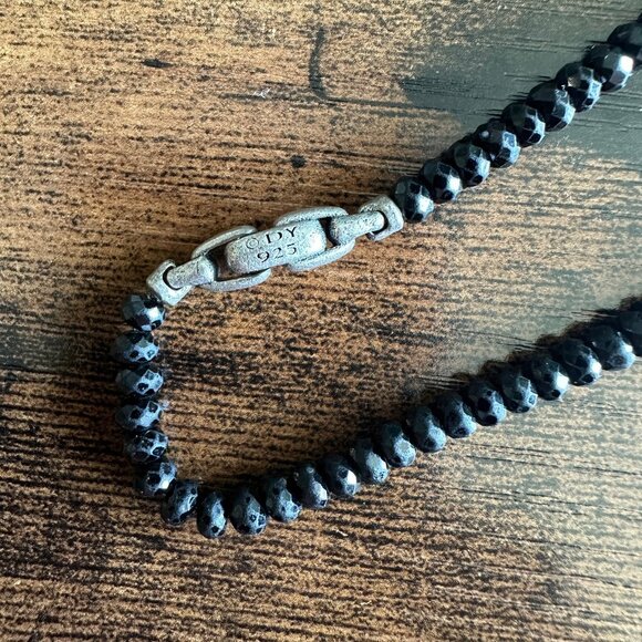 David Yurman Memento Mori Skull Station Necklace w/ Black Spinel - 23" - Picture 12 of 15